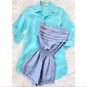 🌸 Sartoria Saracena S Linen Shirt Dress XS Romper